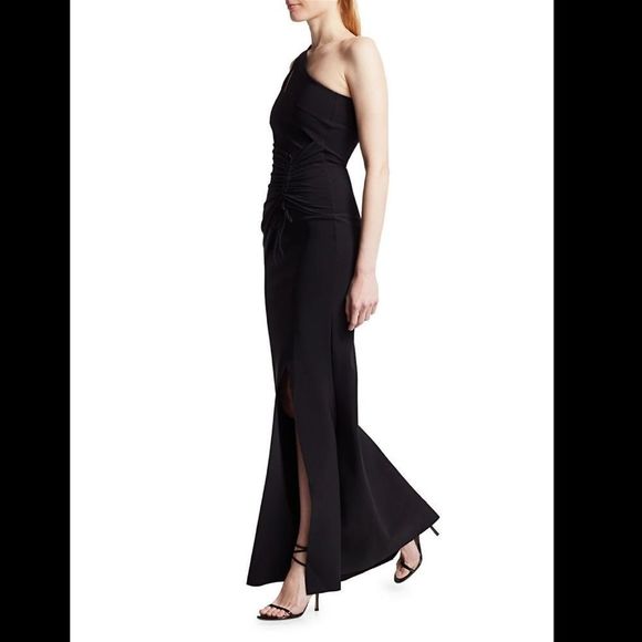 New Chiara Boni La Petite Robe Contanza One-Shoulder Ruched Gown $995 - Picture 3 of 10